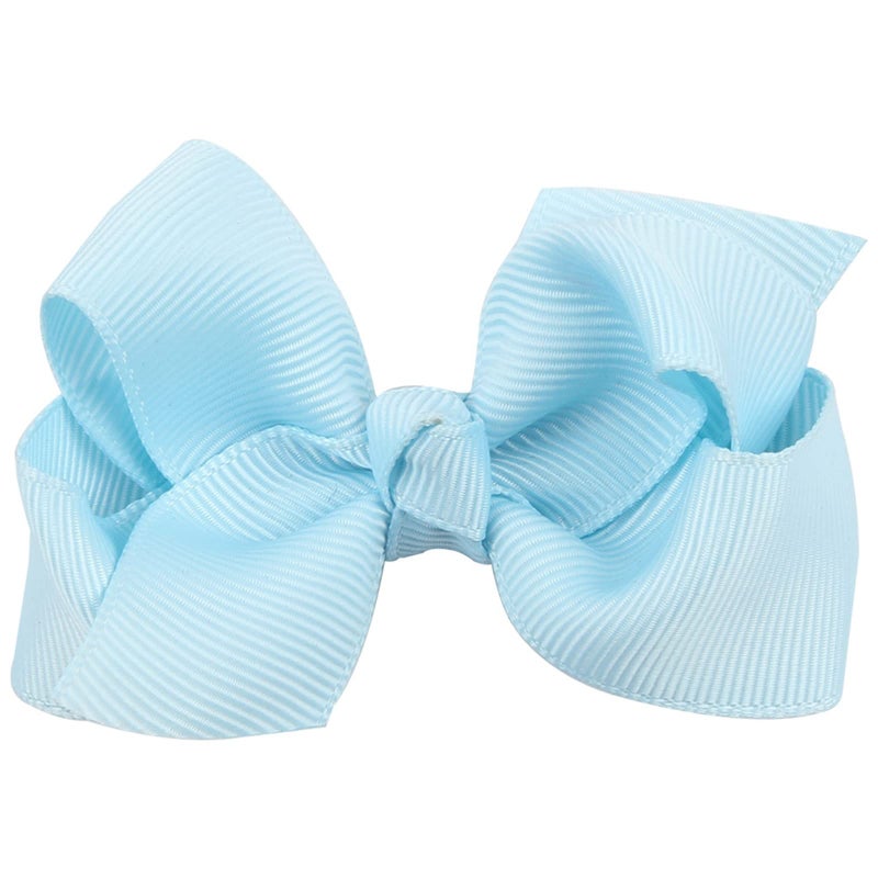 ZOONAI 3 Inch Baby Girl Hair Bows Boutique Hair Clip Teens Toddlers Hairpin Headwear - Set of 2 (Light Blue) - Image 2